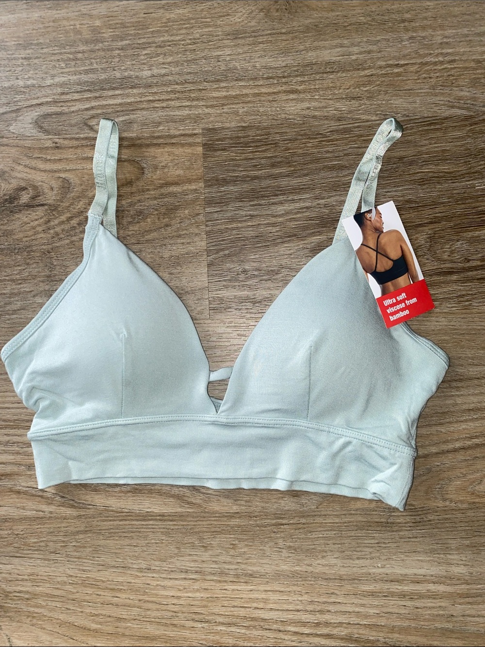 Hanes Light Mint Wireless Bralette - Pale Green